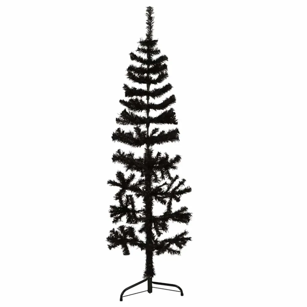 Meia com Nome Bordado Meia árvore de Natal fina com suporte 150 cm preto