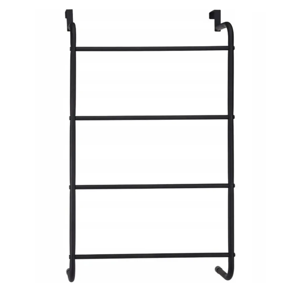 Estante de Canto Bathroom Solutions Toalheiro para pendurar na porta metálico preto