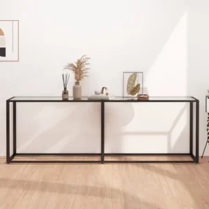 Banco para Arcade Mesa consola transparente 220x35x75,5 cm vidro temperado