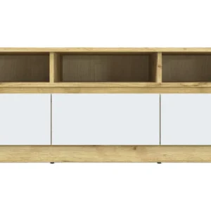Ergonômico de Alta Qualidade Móvel para TV Artemias L130cm Carvalho e Branco