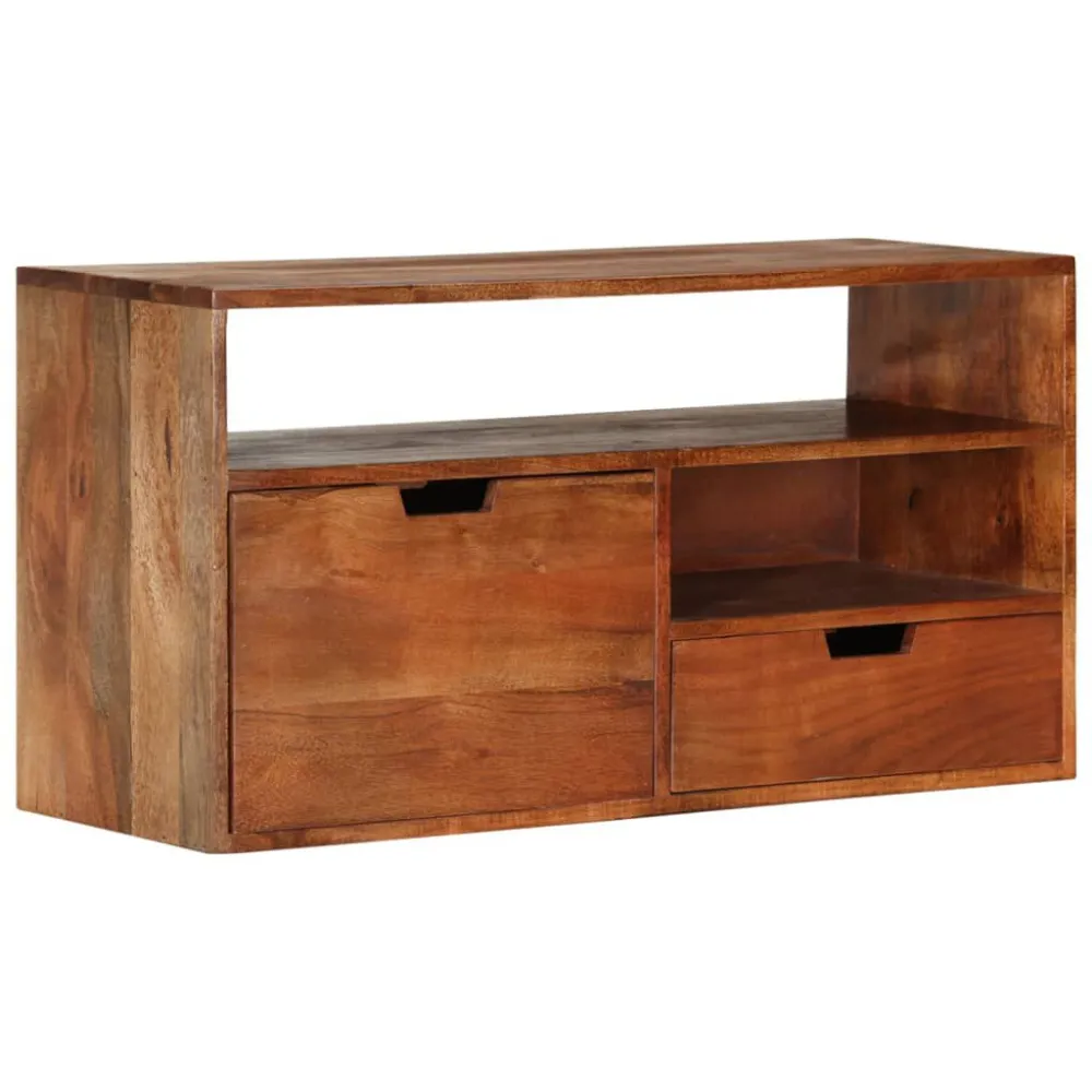 Estante para Jogos Móvel de TV 80x30x42 cm madeira de acácia maciç