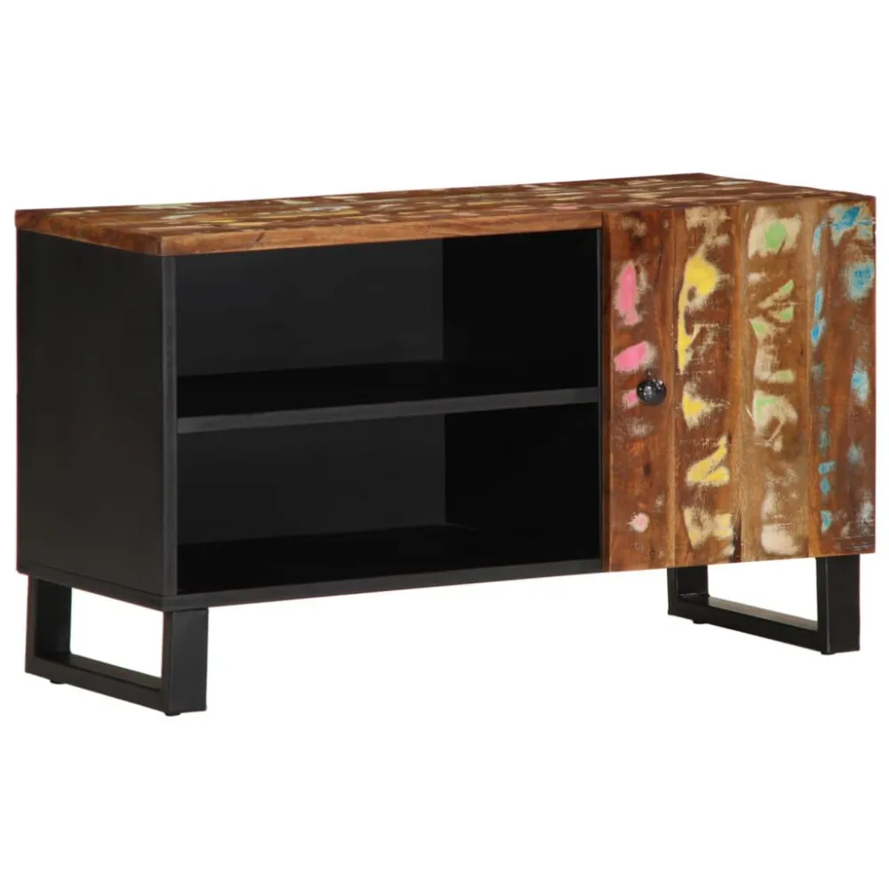 Mesa de Poker Móvel de TV 80x33x46 cm madeira recuperada/derivados madeira