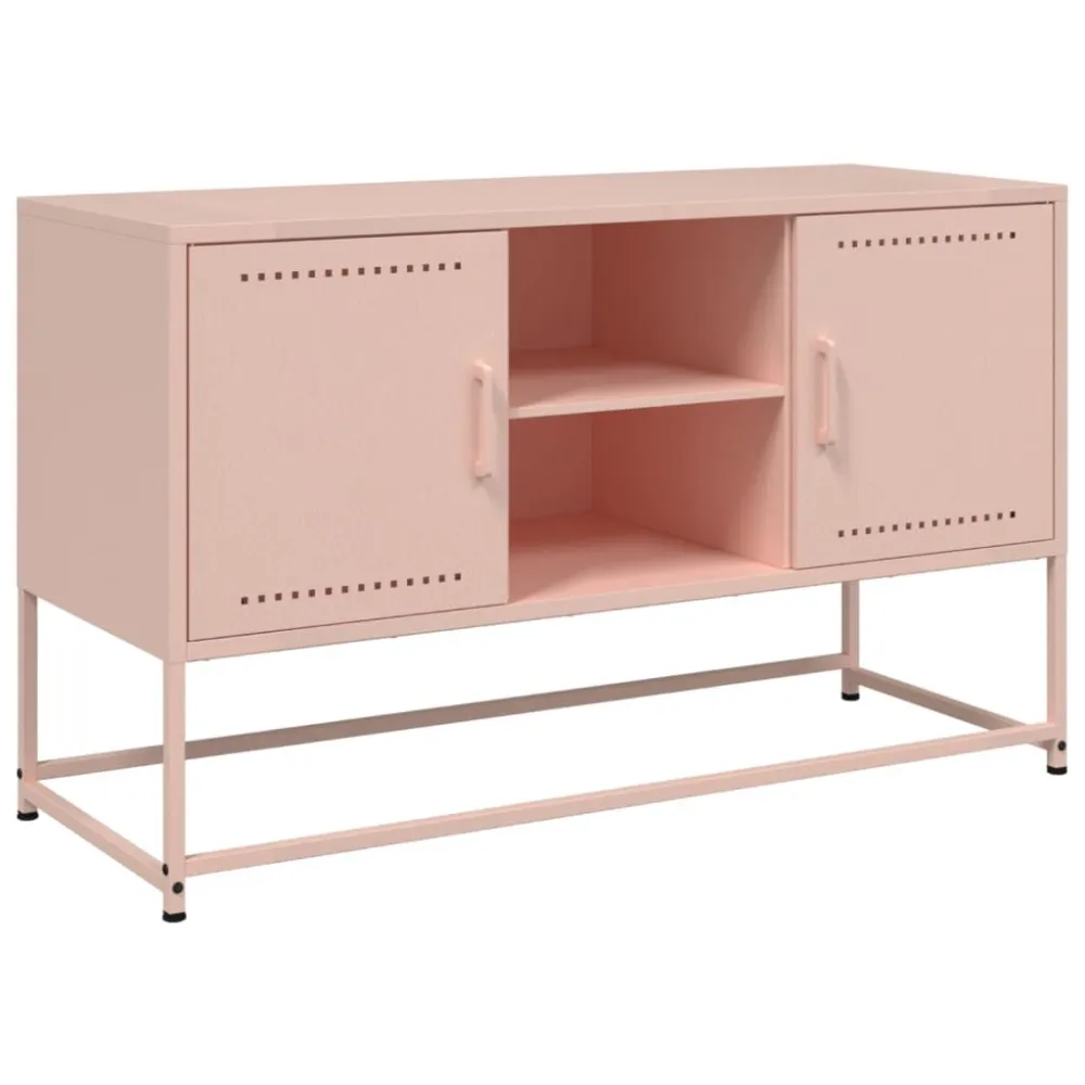 Móvel de TV 100,5x39x60,5 cm ço rosa Montagem em 1 Hora