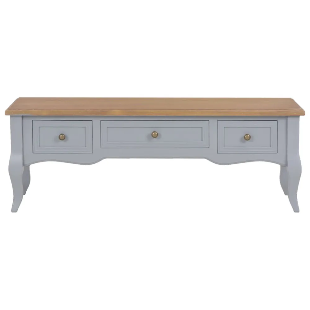 Móvel de TV 100x35x35 cm madeira cinzento com Regulagem de Altura