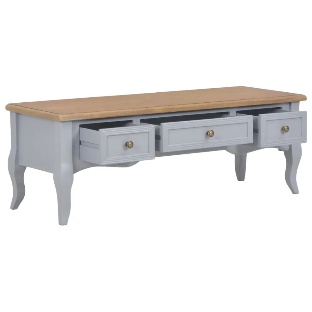 Móvel de TV 100x35x35 cm madeira cinzento com Regulagem de Altura