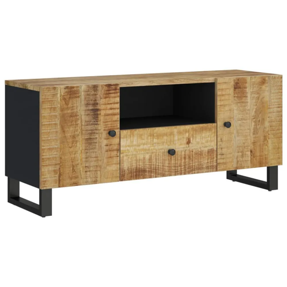 Móvel de TV 105x33,5x46 cm mangueira maciç/derivados madeira com Porta-copos Integrado