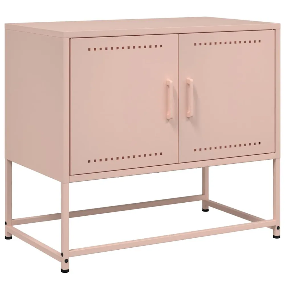 Móvel de TV 68,5x39x60,5 cm ço rosa em Preto e Vermelho