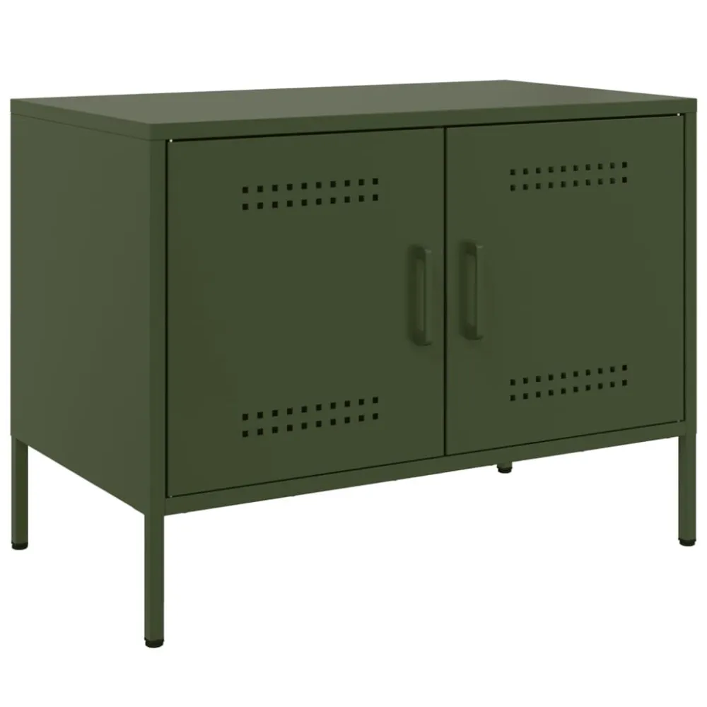 Móvel de TV 68x39x50,5 cm ço verde-azeitona com Garantia Estendida | Montagem Fácil