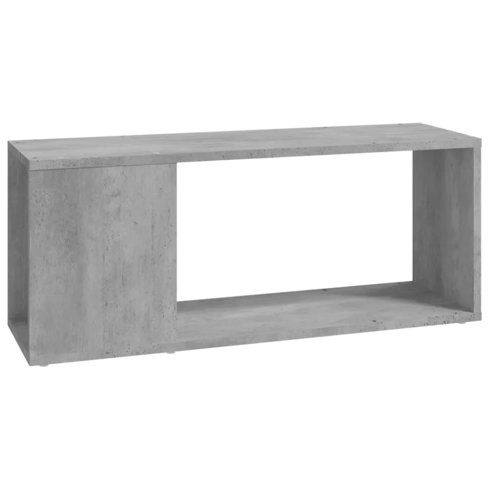 Móvel de TV 80x24x32 cm contraplacado cinzento-cimento Montagem em 1 Hora