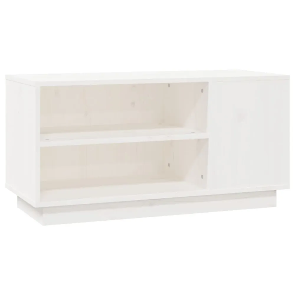 Móvel de TV 80x35x40,5 cm madeira de pinho maciç branco para Gamers