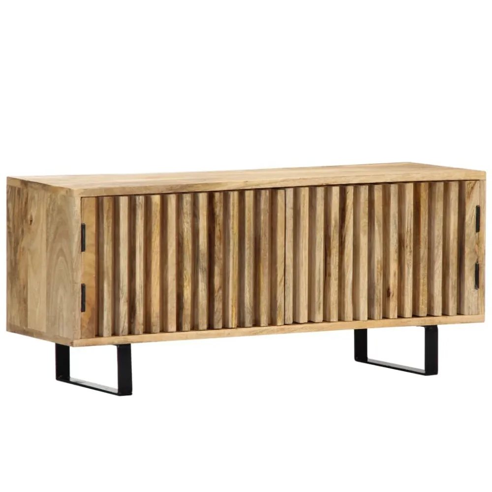 Móvel de TV 90x30x40 cm madeira de mangueira maciç com Suporte para Headset