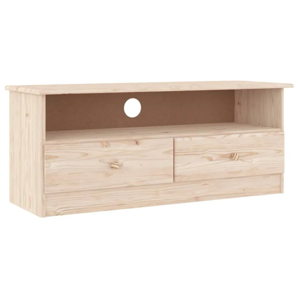 Móvel de TV com gavetas ALTA 100x35x41 cm pinho maciço Montagem em 1 Hora