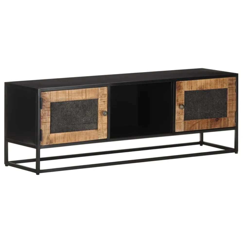 Móvel para Console Móvel de TV 120x30x40 cm madeira de mangueira áspera
