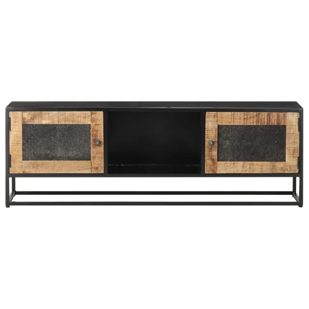 Móvel para Console Móvel de TV 120x30x40 cm madeira de mangueira áspera