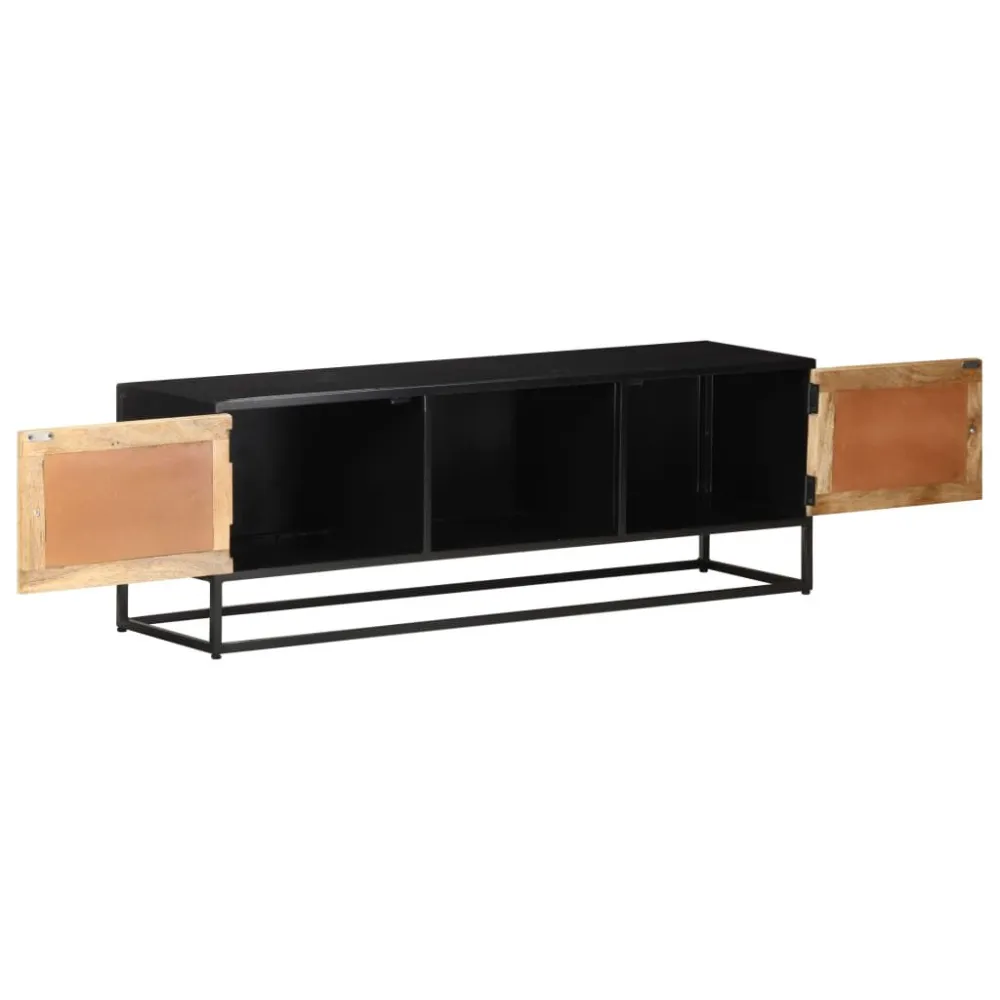 Móvel para Console Móvel de TV 120x30x40 cm madeira de mangueira áspera