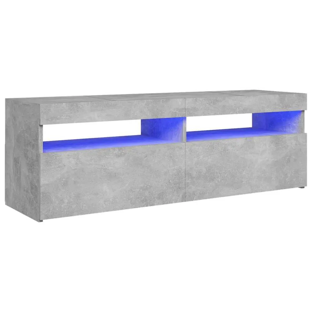 Profissional Premium Móvel de TV com luzes LED 120x35x40 cm cinzento cimento