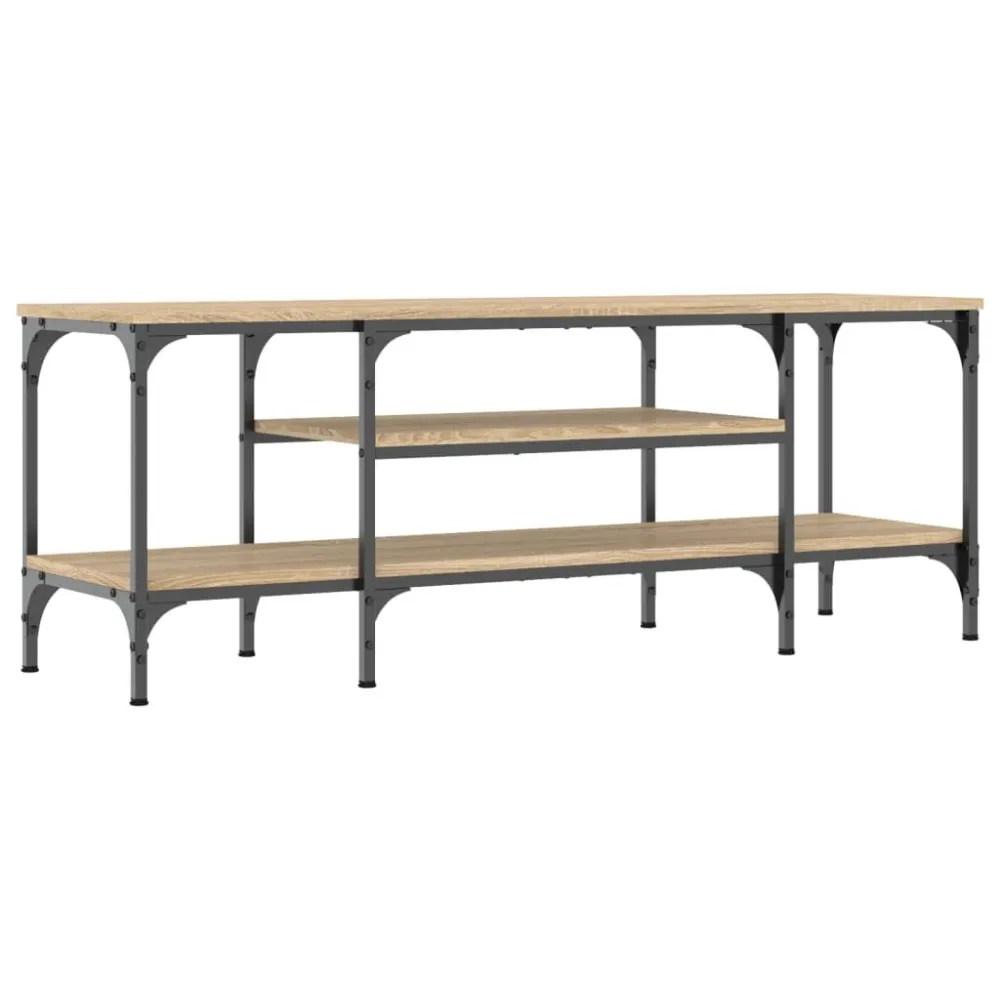 Resistente para Ambientes de Lazer Móvel de TV 121x35x45cm derivados madeira/ferro carvalho sonoma