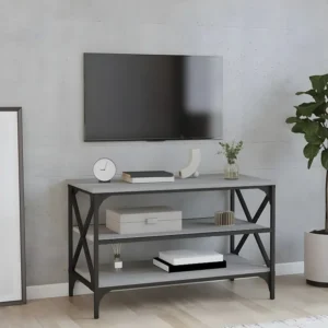 Resistente para Ambientes de Lazer Móvel de TV 80x40x50 cm derivados de madeira cinzento sonoma