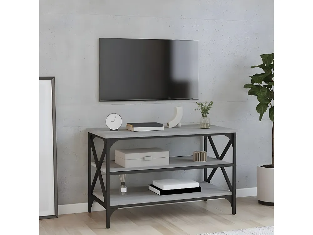 Resistente para Ambientes de Lazer Móvel de TV 80x40x50 cm derivados de madeira cinzento sonoma