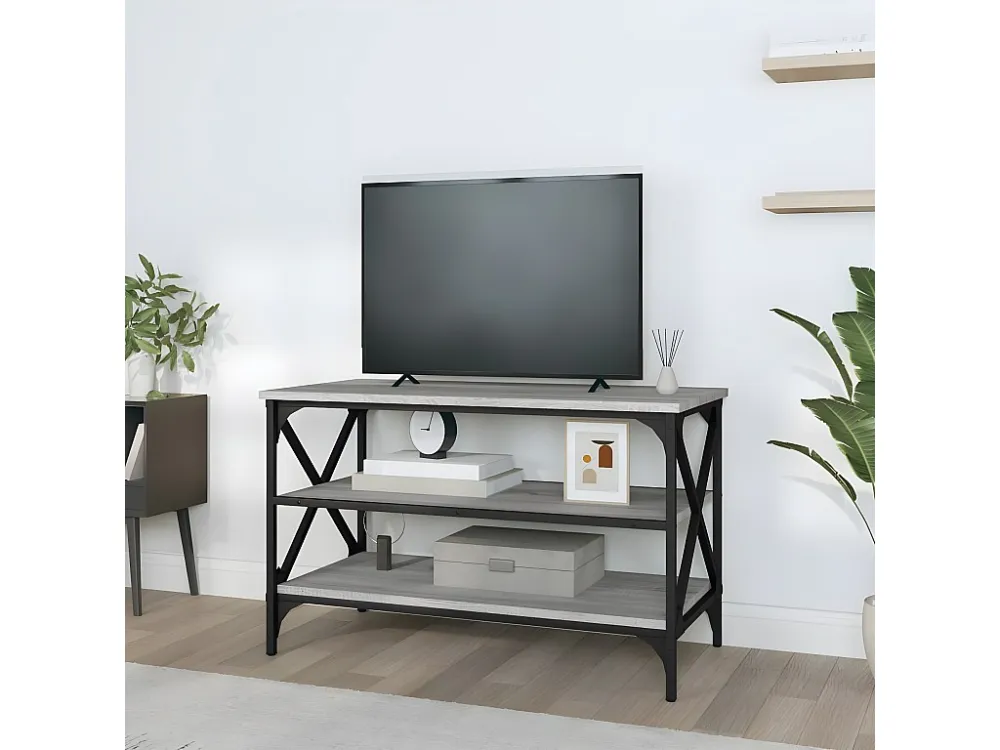 Resistente para Ambientes de Lazer Móvel de TV 80x40x50 cm derivados de madeira cinzento sonoma
