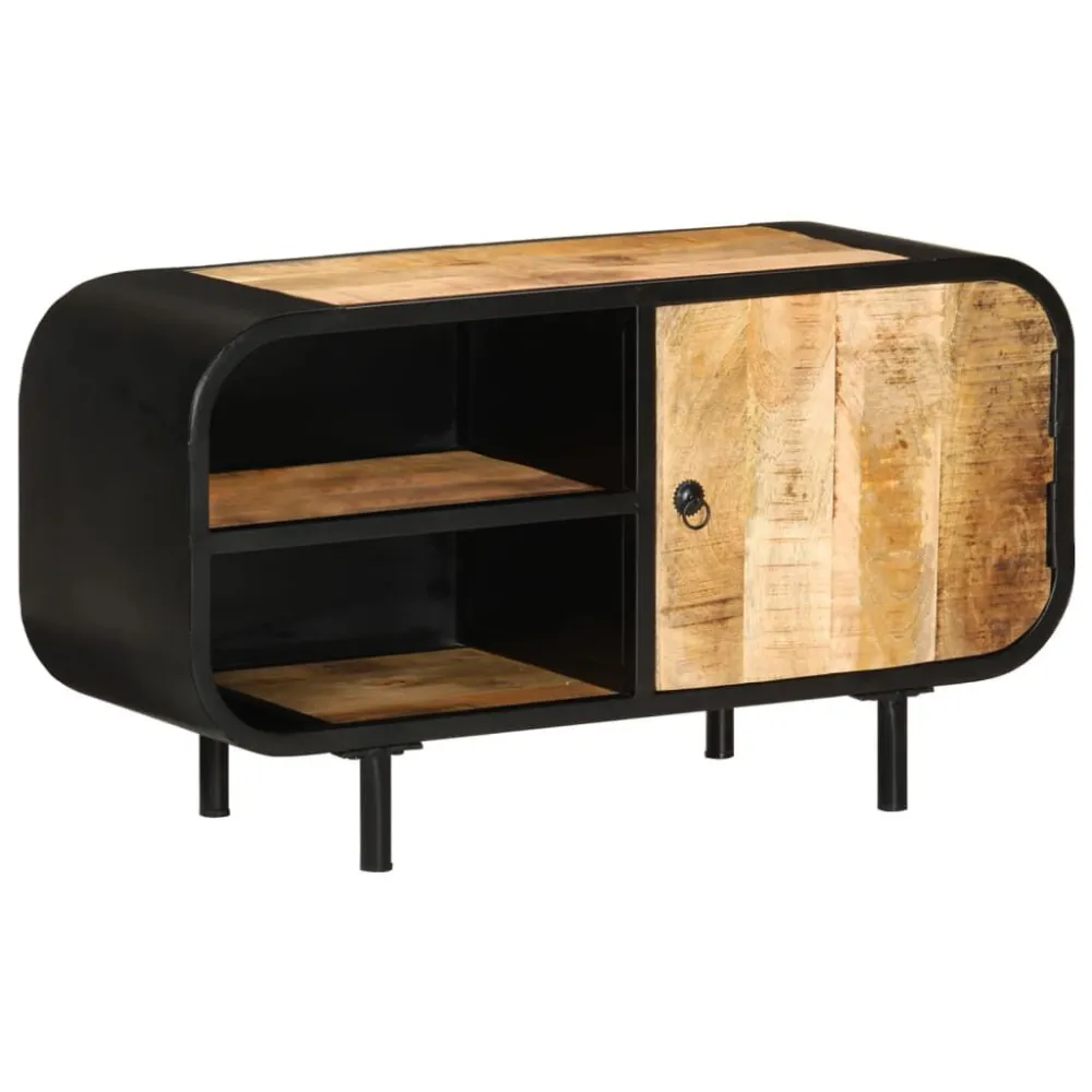 Resistente para Ambientes de Lazer Móvel de TV 90x30x48 cm madeira de mangueira áspera