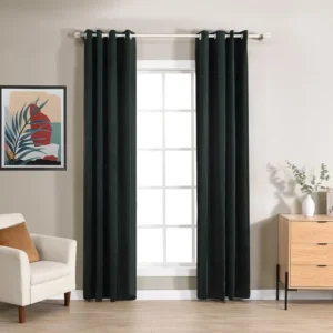 Conjunto de 2 cortinas - L. 135 x . 260 cm - Verde - KOLAMI com Instalação Oculta