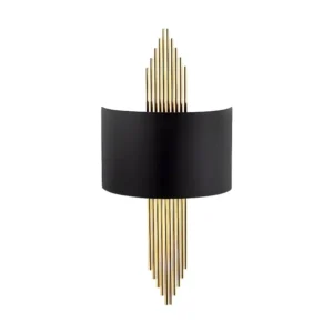 Aplique em metálico - Candeeiro C. 22 x . 75 cm - Preto e dourado - SANGARIUS