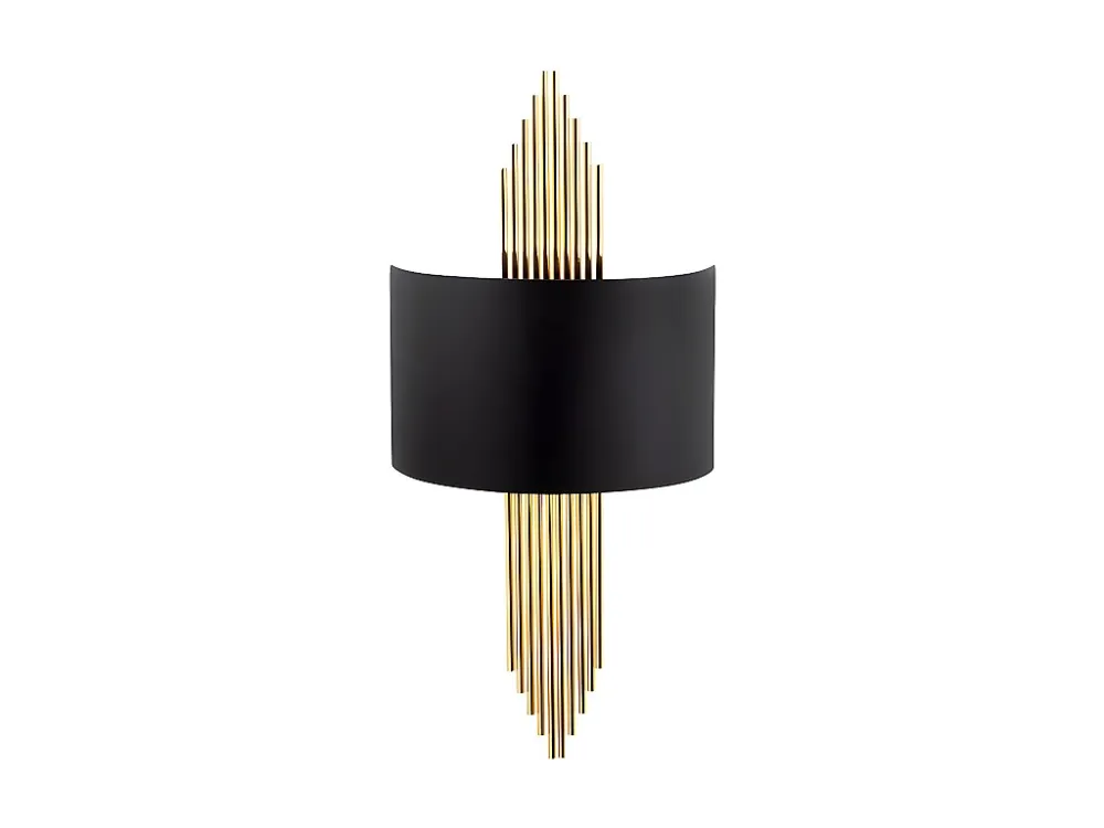 Aplique em metálico - Candeeiro C. 22 x . 75 cm - Preto e dourado - SANGARIUS