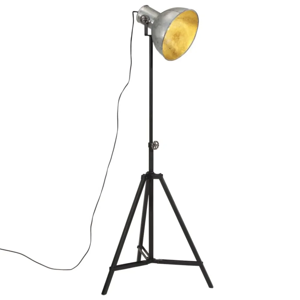 Candeeiro de pé 25 W 61x61x90/150 cm E27 prateado nostálgico