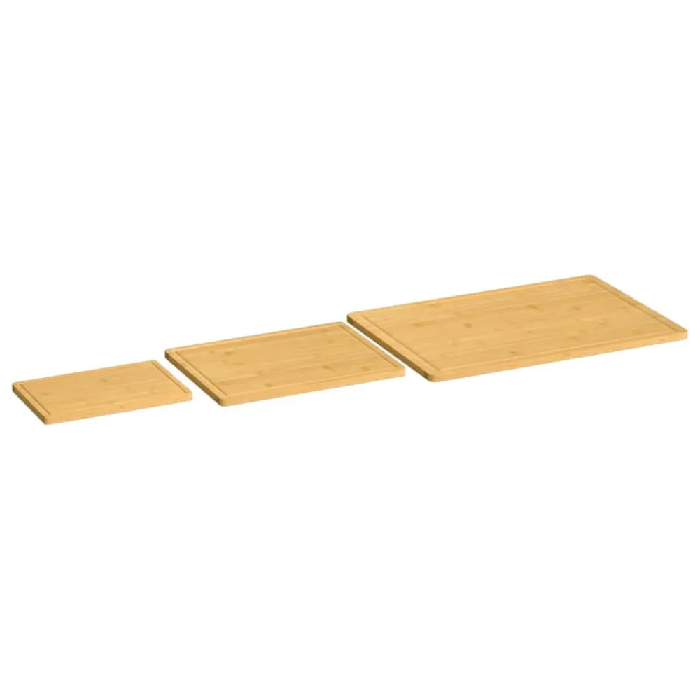 3 pcs conjunto de tábuas de cortar em bambu com 2 Unidades Inclusas