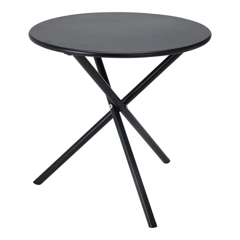 Tábua com Pés Ajustáveis MESA DOBRÁVEL DE ÇO PRETA Ø48 X 48 CM