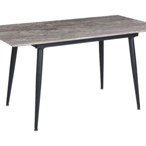 Extending Dining Table 120/150 x 80 cm Stone Effect Grey EFTALIA