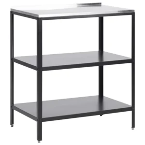 Ilha de cozinha para exterior em ço preto 80 x 50 x 92 cm VILAMA em Bambu