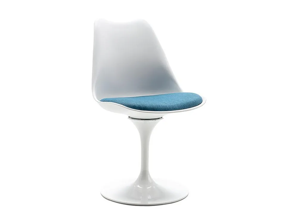Cadeira tulipa - Polipropileno e metálico - Azul e branco - XAFY