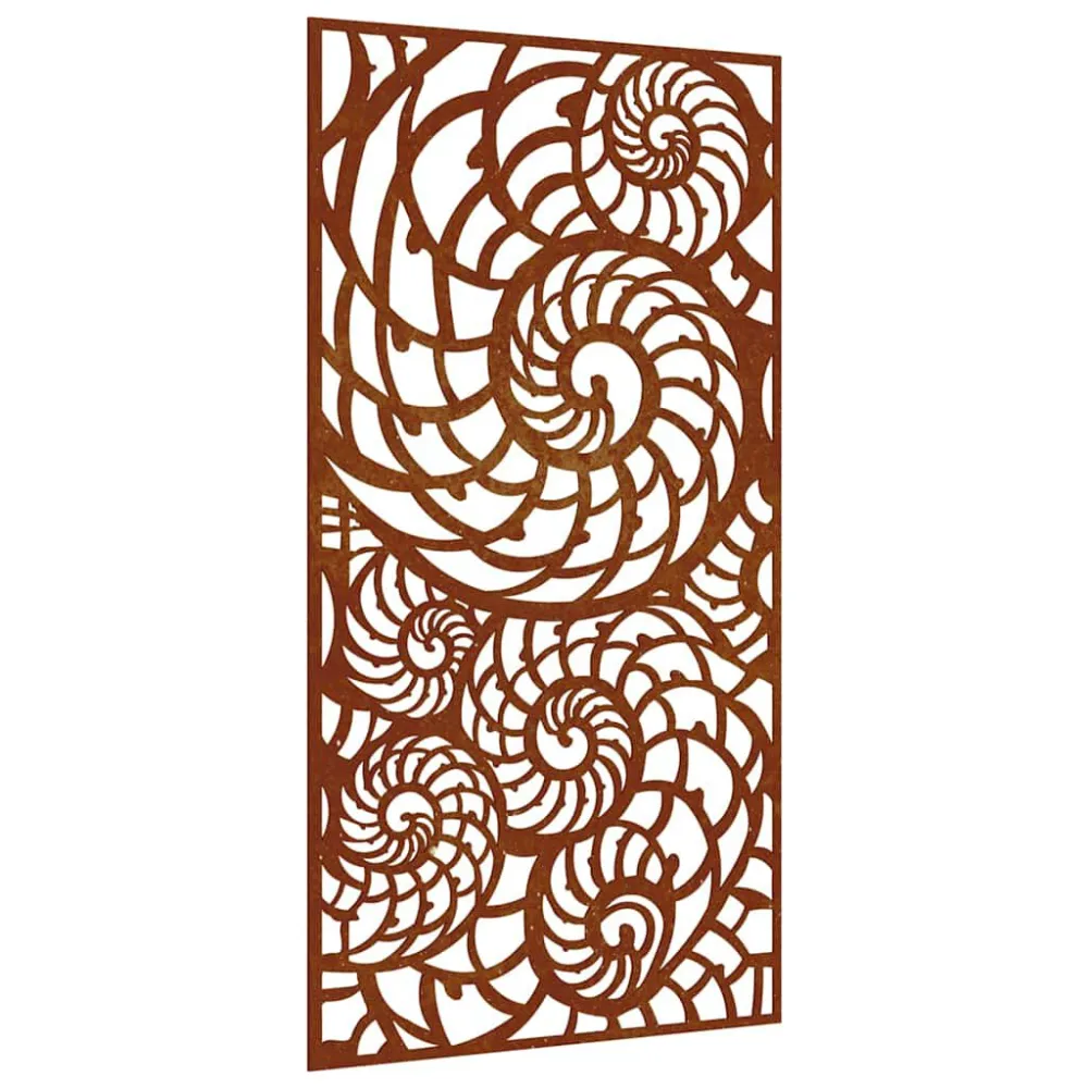 Decoração para muro de jardim 105x55 cm ço corten design conchas