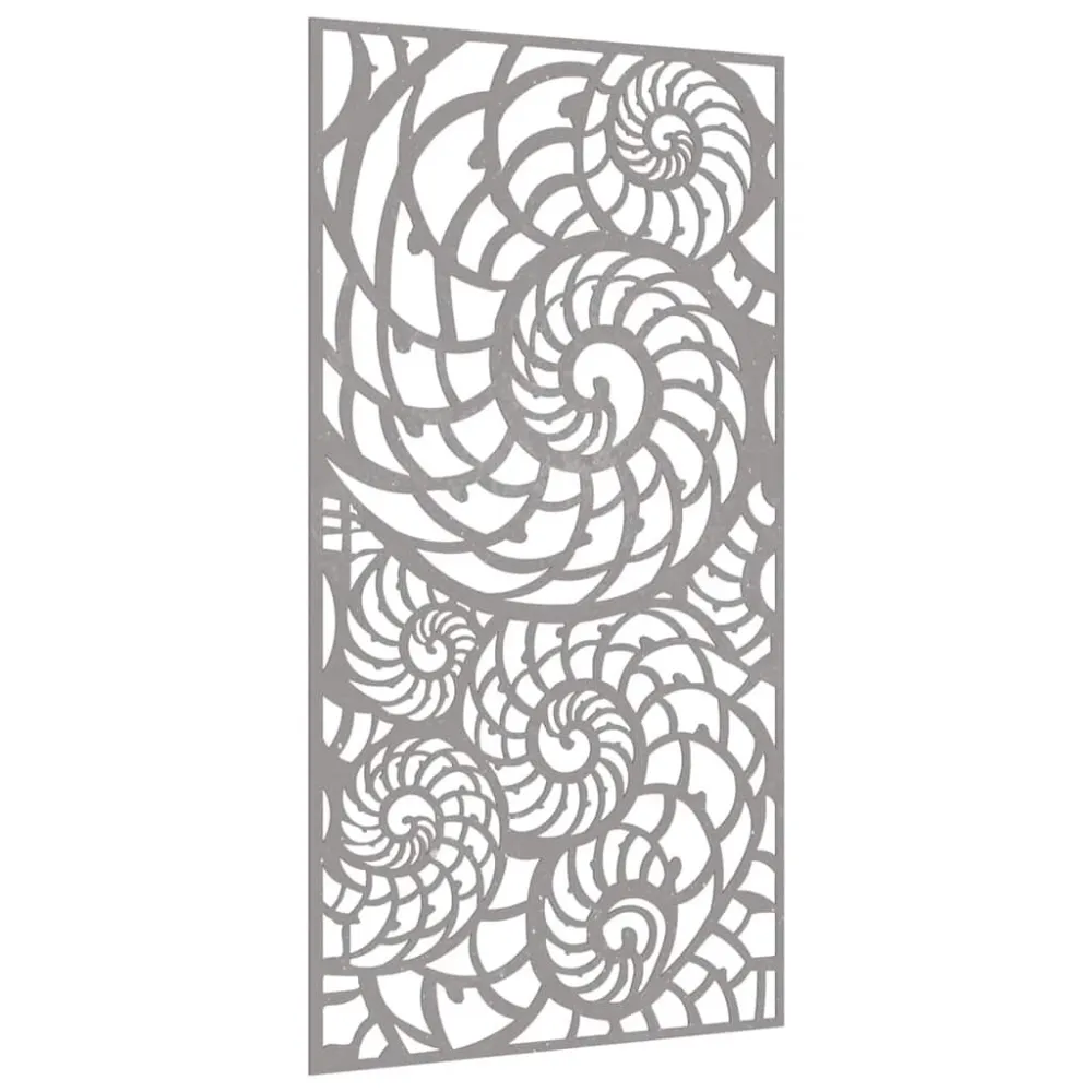Decoração para muro de jardim 105x55 cm ço corten design conchas