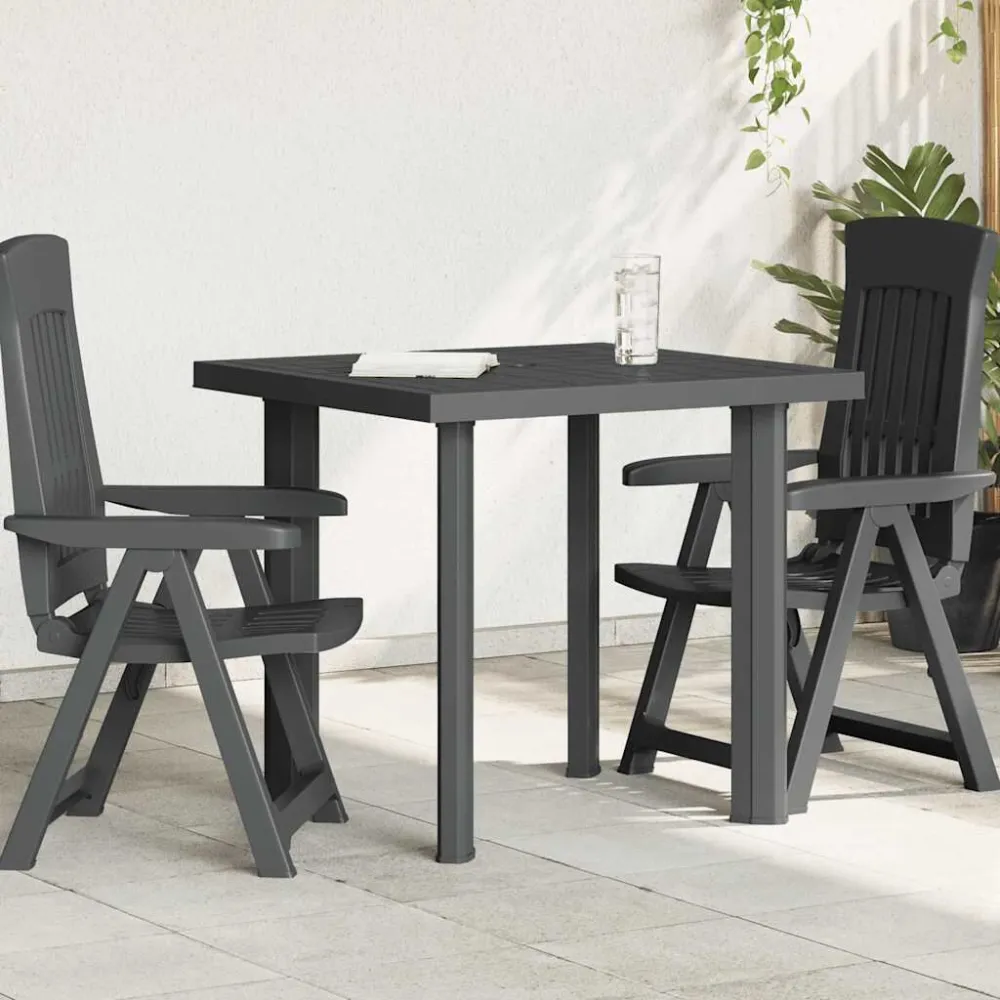 Mesa de Bistrô Mesa de jardim 80x75x72 cm plástico antracite