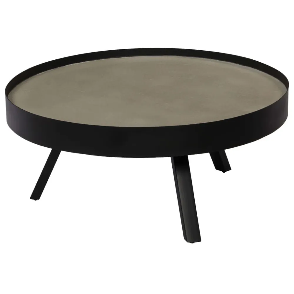 Mesa de centro com tampo em cimento 74x32cm com Guarda-sol Central