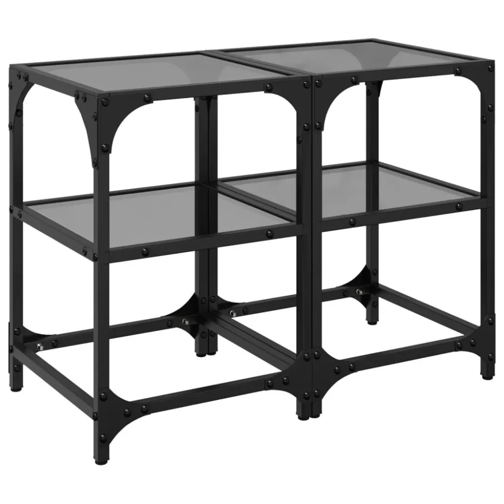 Mesa de centro com tampo em vidro transparente 30x30x45 cm ço em Alumínio e Vidro