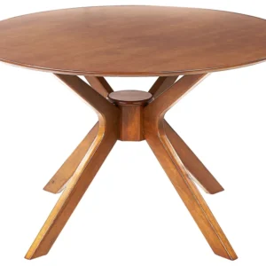 Mesa de Ferro Fundido Mesa de jantar castanho obscuro ⌀ 120 cm TYMIS