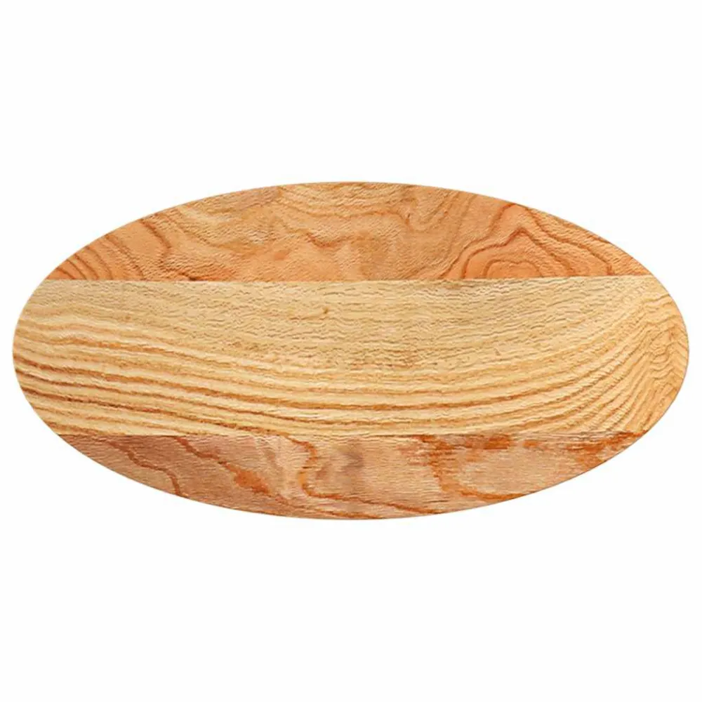 Mesa de Ferro Fundido Tampo de mesa 80x40x2 cm carvalho maciç oval castanho-claro