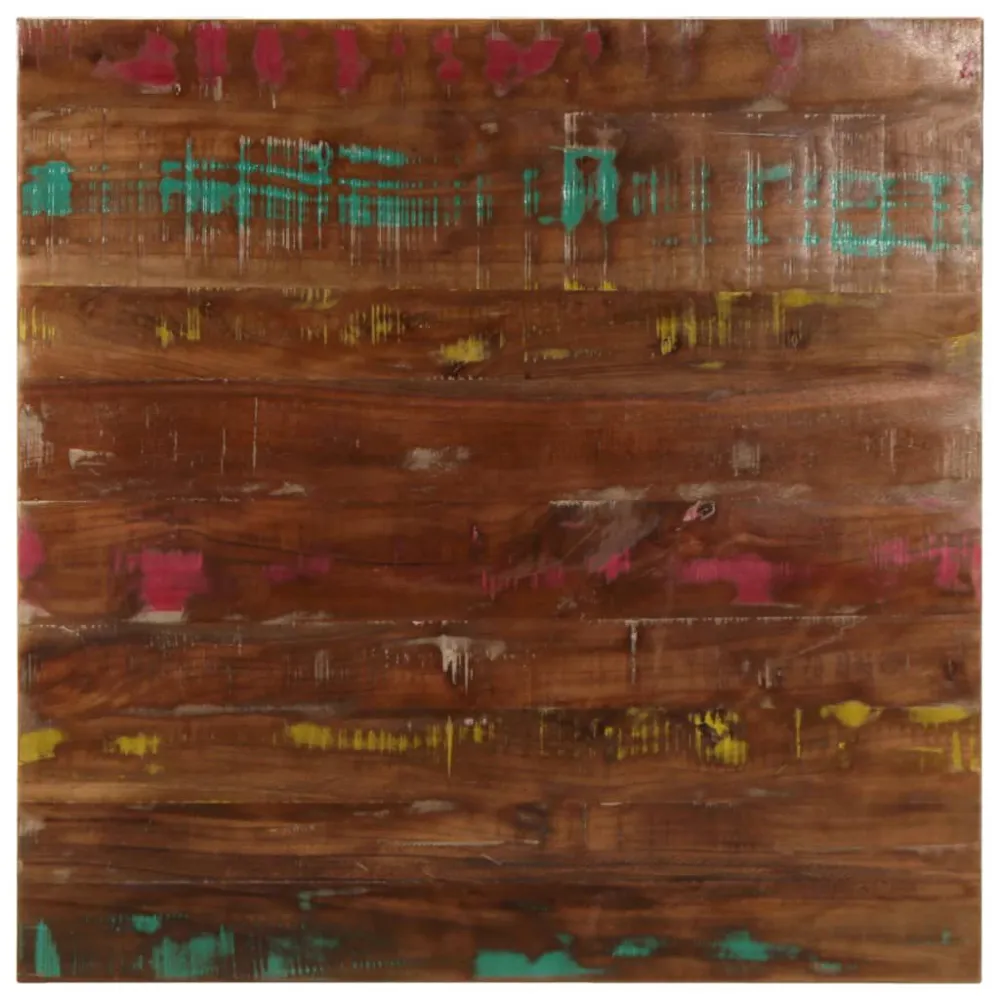 Mesa de Ferro Fundido Tampo de mesa quadrado 70x70x2,5 cm madeira recuperada maciç