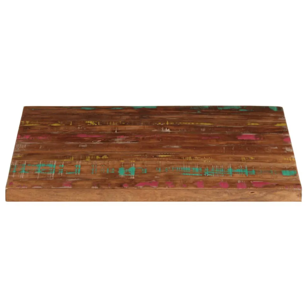 Mesa de Ferro Fundido Tampo de mesa quadrado 70x70x2,5 cm madeira recuperada maciç