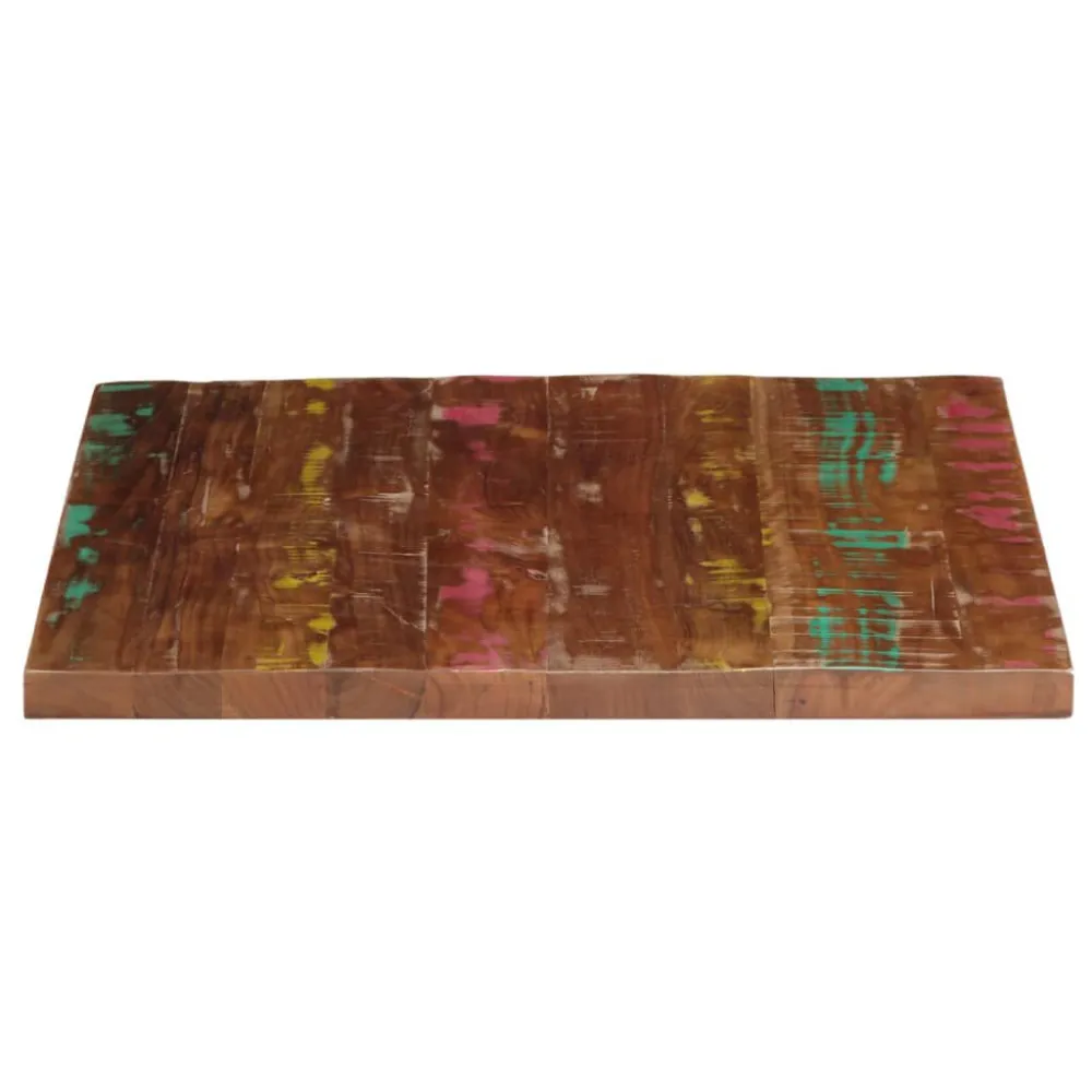 Mesa de Ferro Fundido Tampo de mesa quadrado 70x70x2,5 cm madeira recuperada maciç