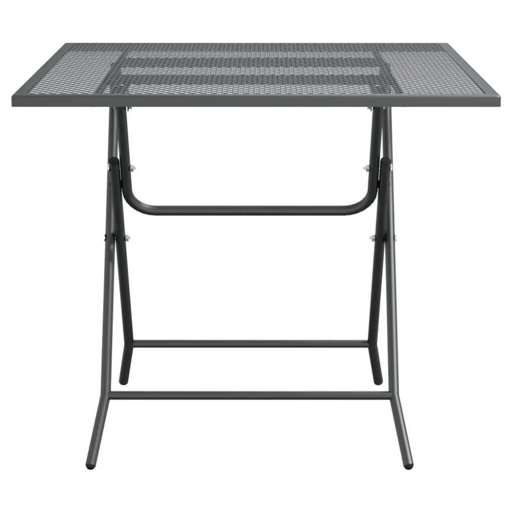 Mesa de jardim 80x80x72 cm malha metálico expandido antracite para Churrasqueiras e Áreas de Lazer