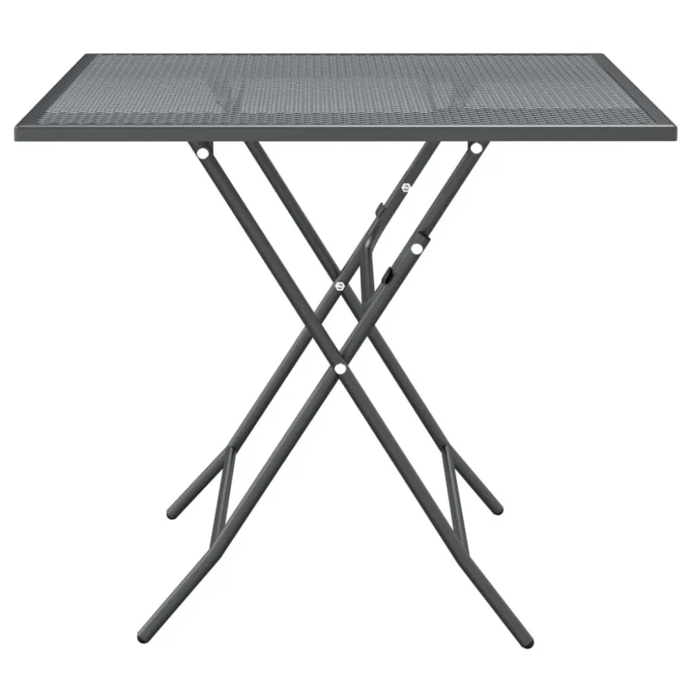 Mesa de jardim 80x80x72 cm malha metálico expandido antracite para Churrasqueiras e Áreas de Lazer