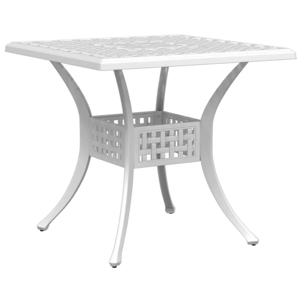 Mesa de Jardim Robusta Mesa de jardim 80x80x75 cm alumínio fundido branco