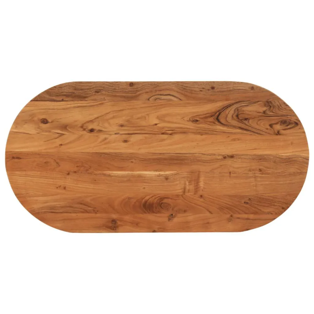 Mesa de Jardim Robusta Tampo de mesa oval 80x40x3,8 cm madeira de acácia maciç