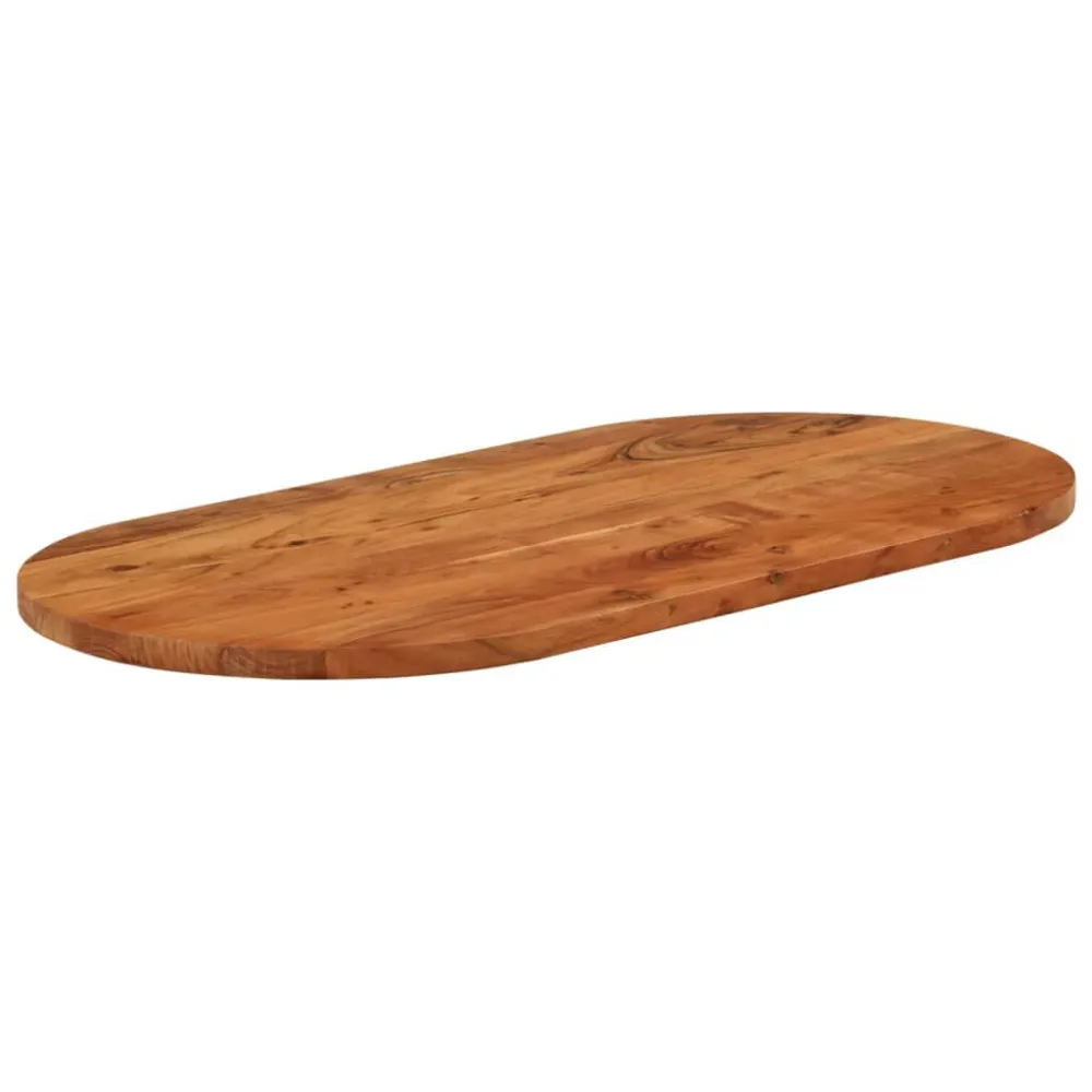 Mesa de Jardim Robusta Tampo de mesa oval 80x40x3,8 cm madeira de acácia maciç