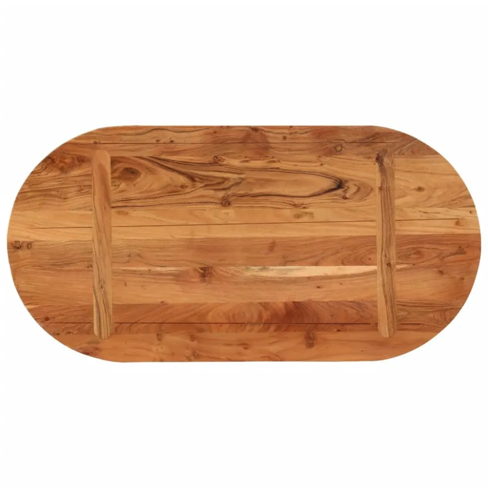 Mesa de Jardim Robusta Tampo de mesa oval 80x40x3,8 cm madeira de acácia maciç